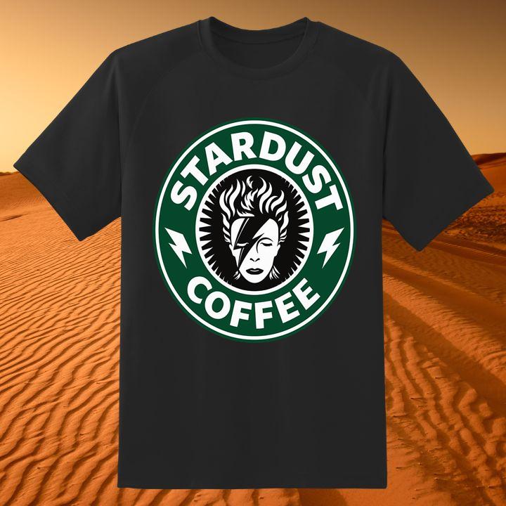 Unique David Bowie Stardust Coffee T-Shirt - Starbucks Logo Design