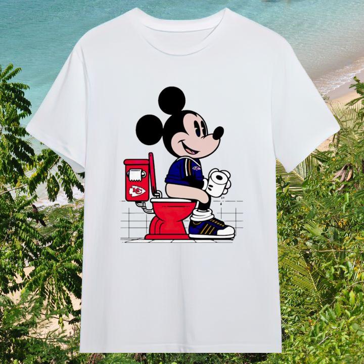 Kansas City Chiefs Baltimore Ravens Mickey Funny Toilet Paper Shirt