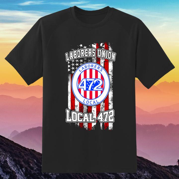 Personalized Laborers Local 472 American Flag T-Shirt