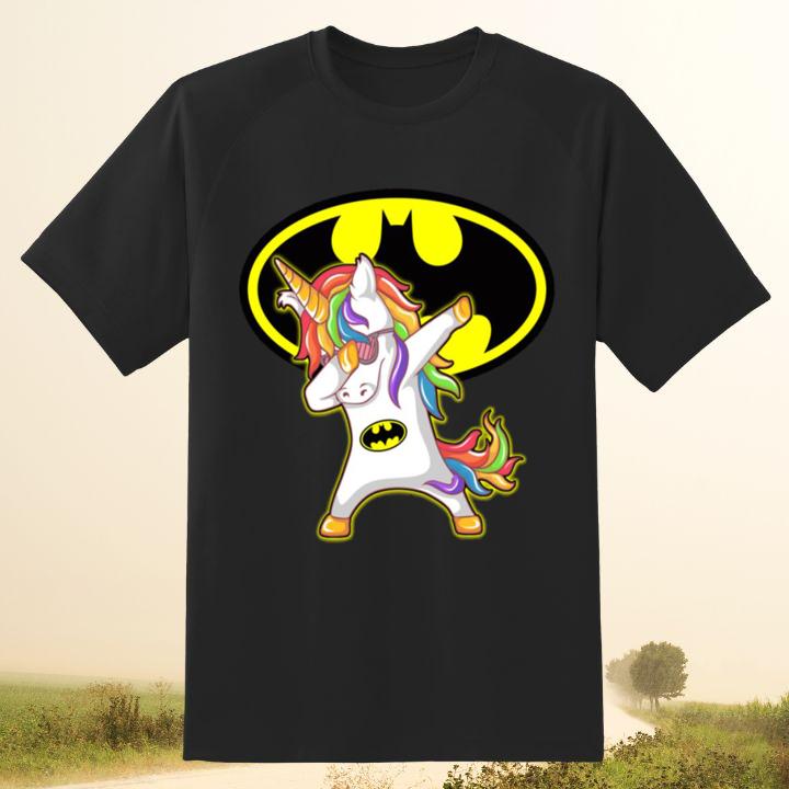 Cute Dabbing Rainbow Unicorn Hip Hop Batman Logo Shirt