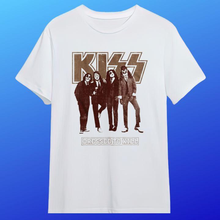 Kiss Rock Band Dressed To Kill Album Cover Heavy Metal T-Shirt