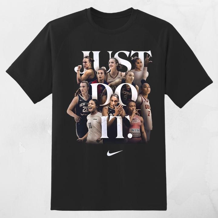 Nike Just Do It Womens Athletes Sports T-Shirt