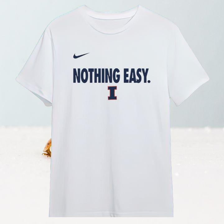Official Nothing Easy Illinois Fighting Illini Nike Logo T-Shirt