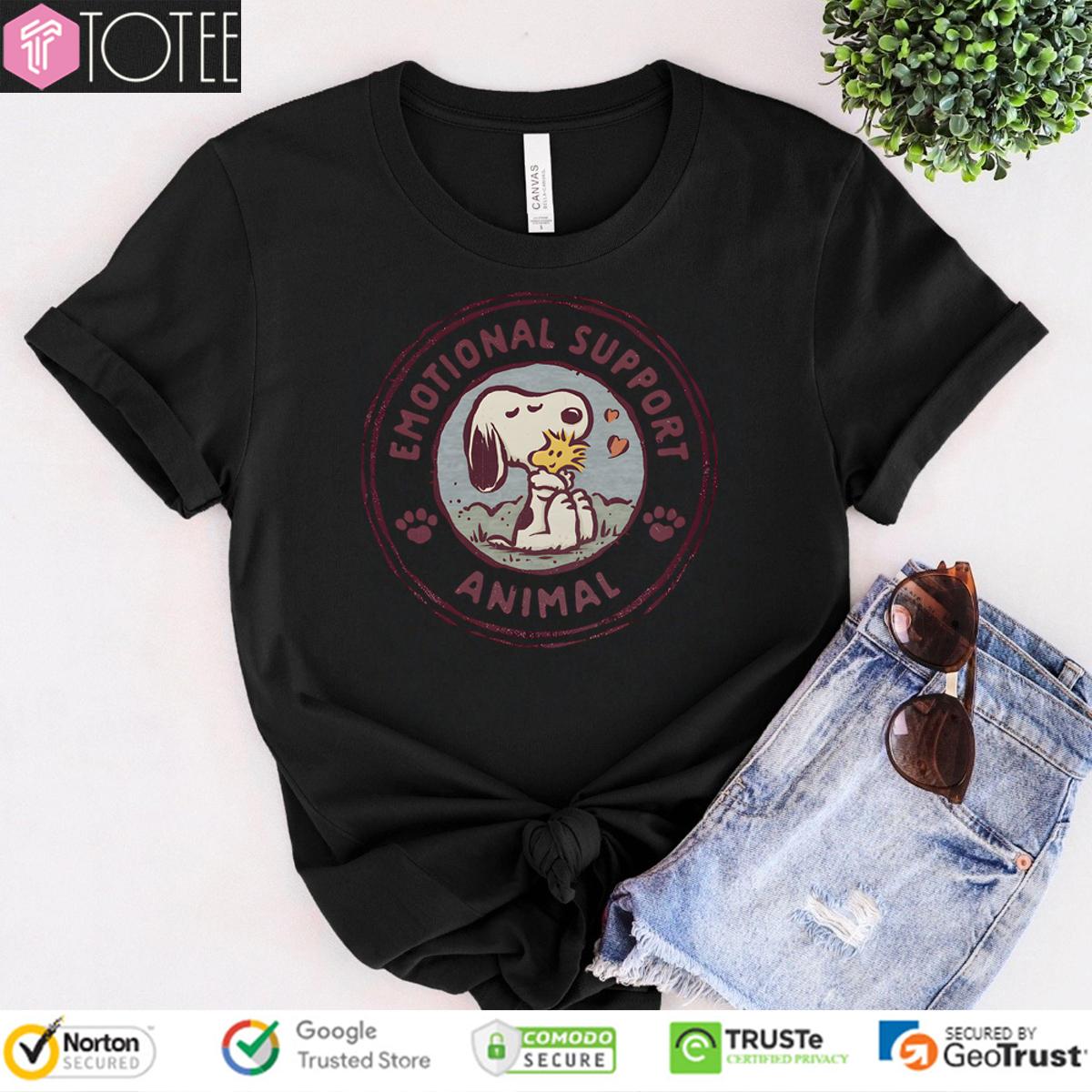 Snoopy And Woodstock Peanuts Emotional Support Animal Shirt