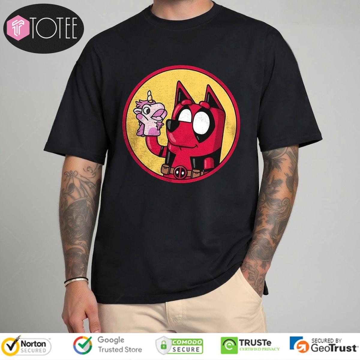 Bluey Heeler Parody Deadpool Unicorn T-Shirt