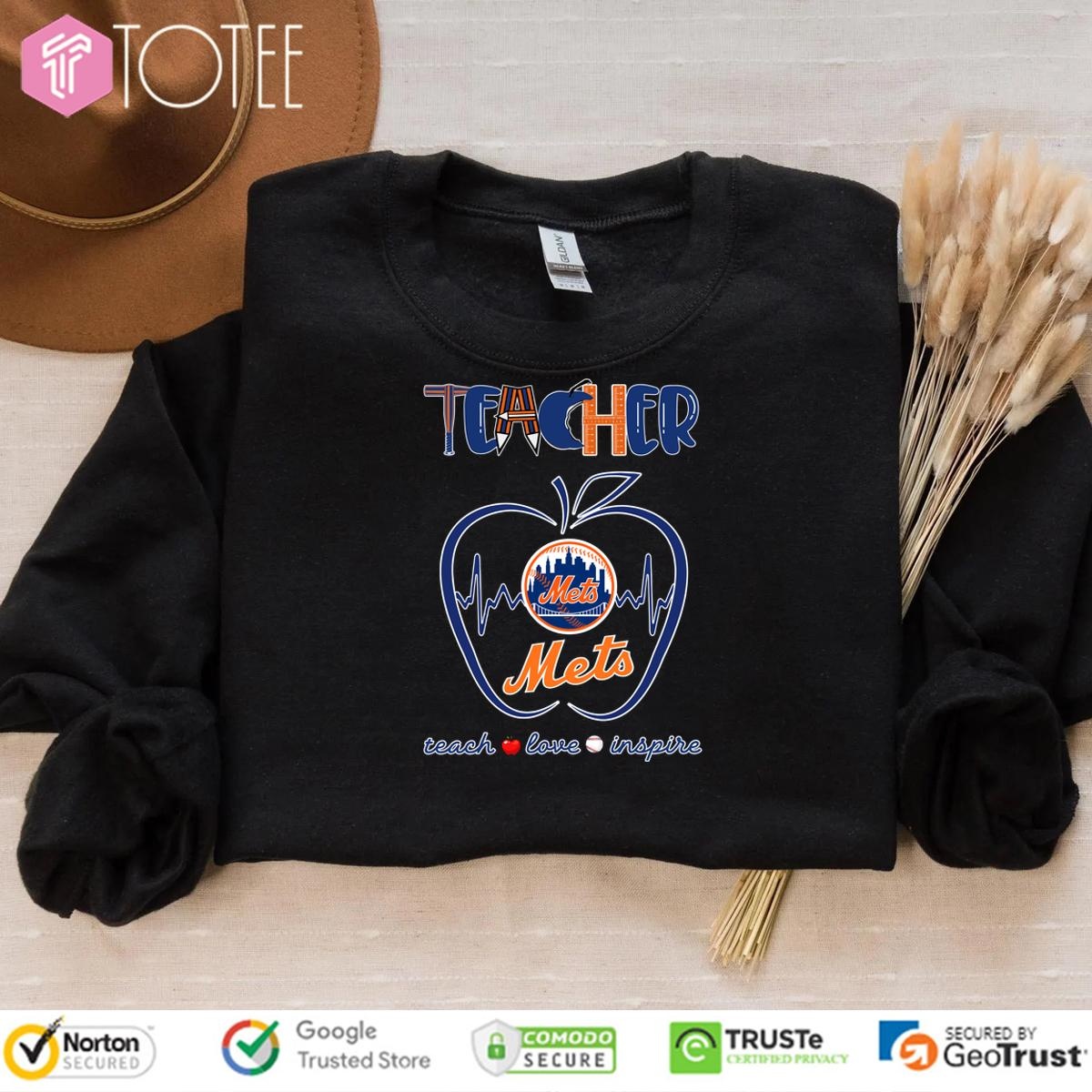 New York Mets Teachers Pride Heart Teacher Appreciation Week Sweatshirt