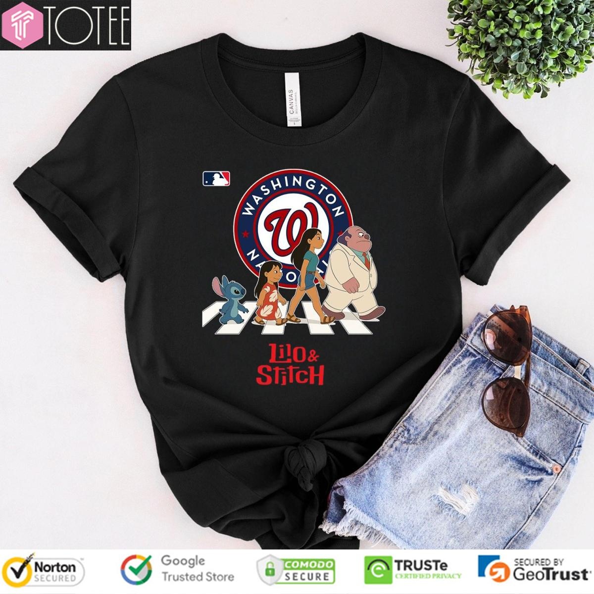 Lilo And Stitch Abbey Road Washington Nationals Baseball T-shirt