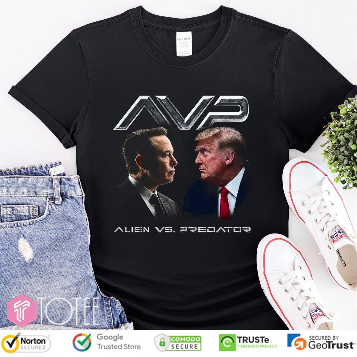 Elon Musk Trump Parody Alien Vs. Predator T-shirt