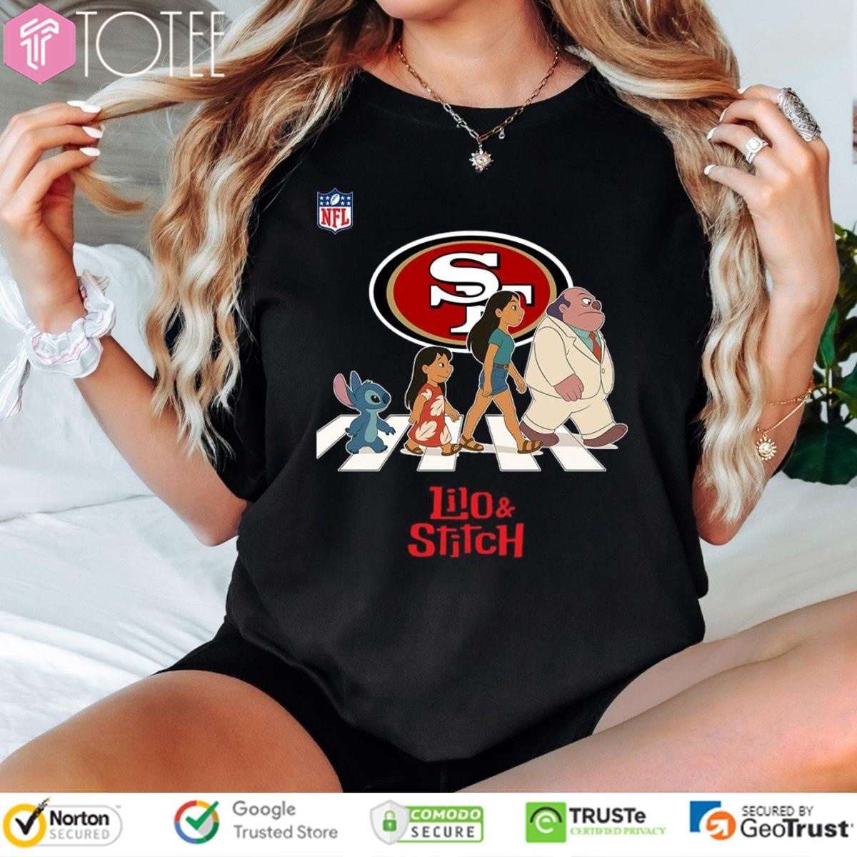 San Francisco 49Ers Lilo And Stitch Abbey Road T-shirt
