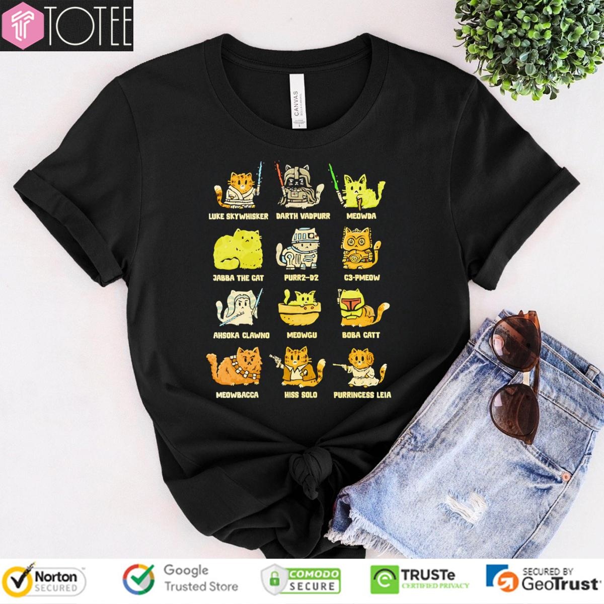 Star Kittens Parody Star Wars Characters Kitten Cat T-shirt
