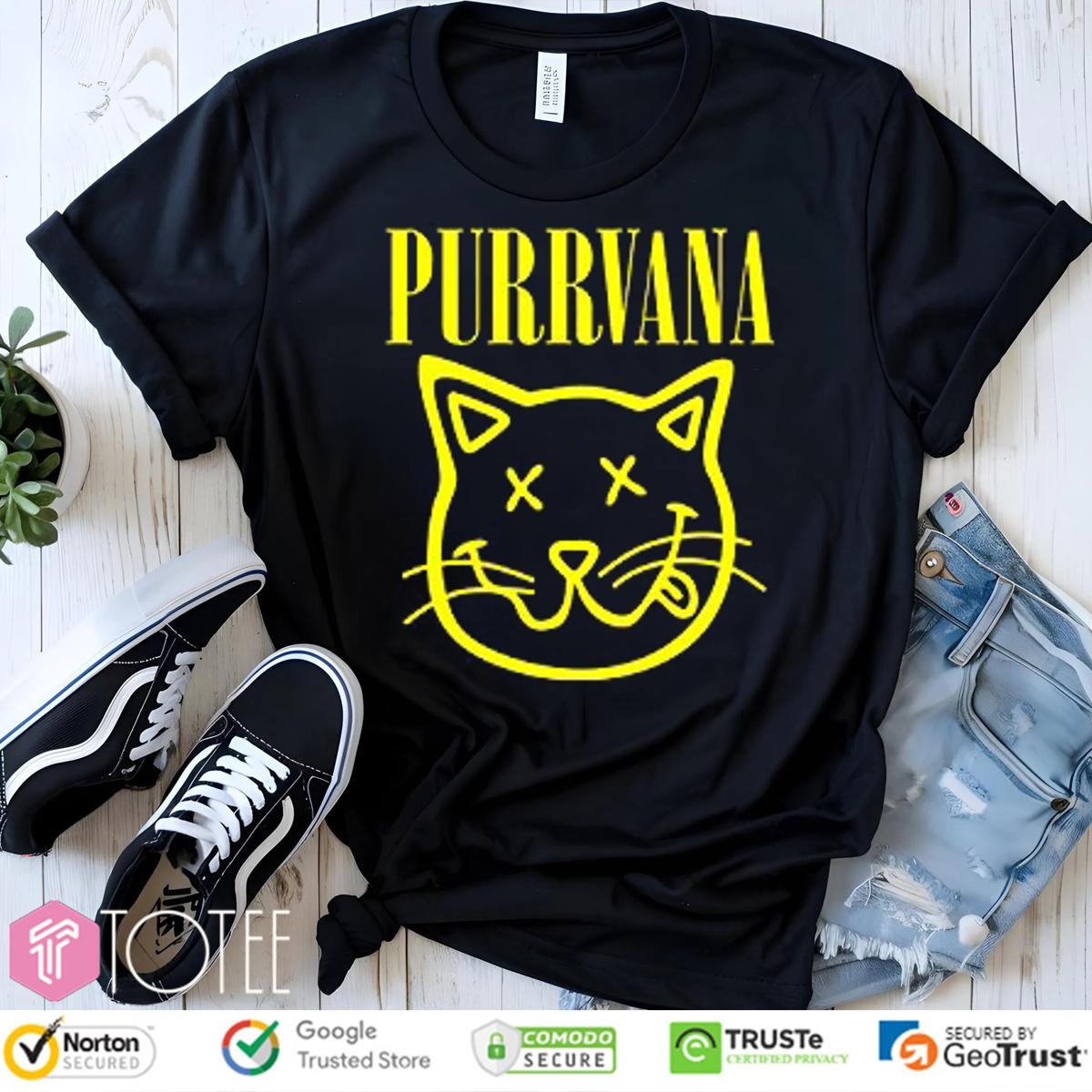 Purrvana Parody Cat Purr Nirvana T-shirt