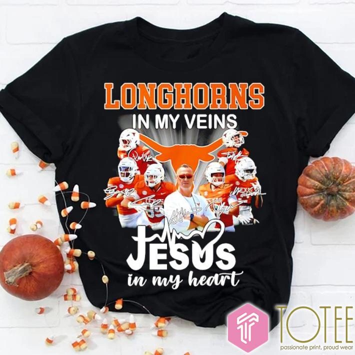 In My Veins Jesus In My Heart Texas Longhorns T-shirt