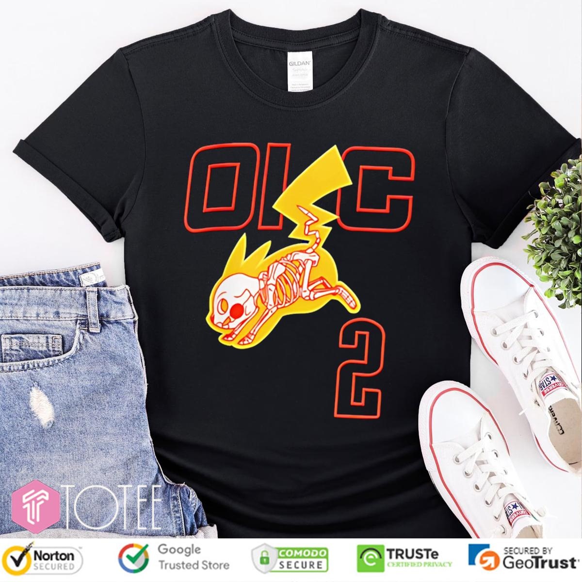 Pikachu X-Ray Pokemon Oklahoma City Thunder T-shirt