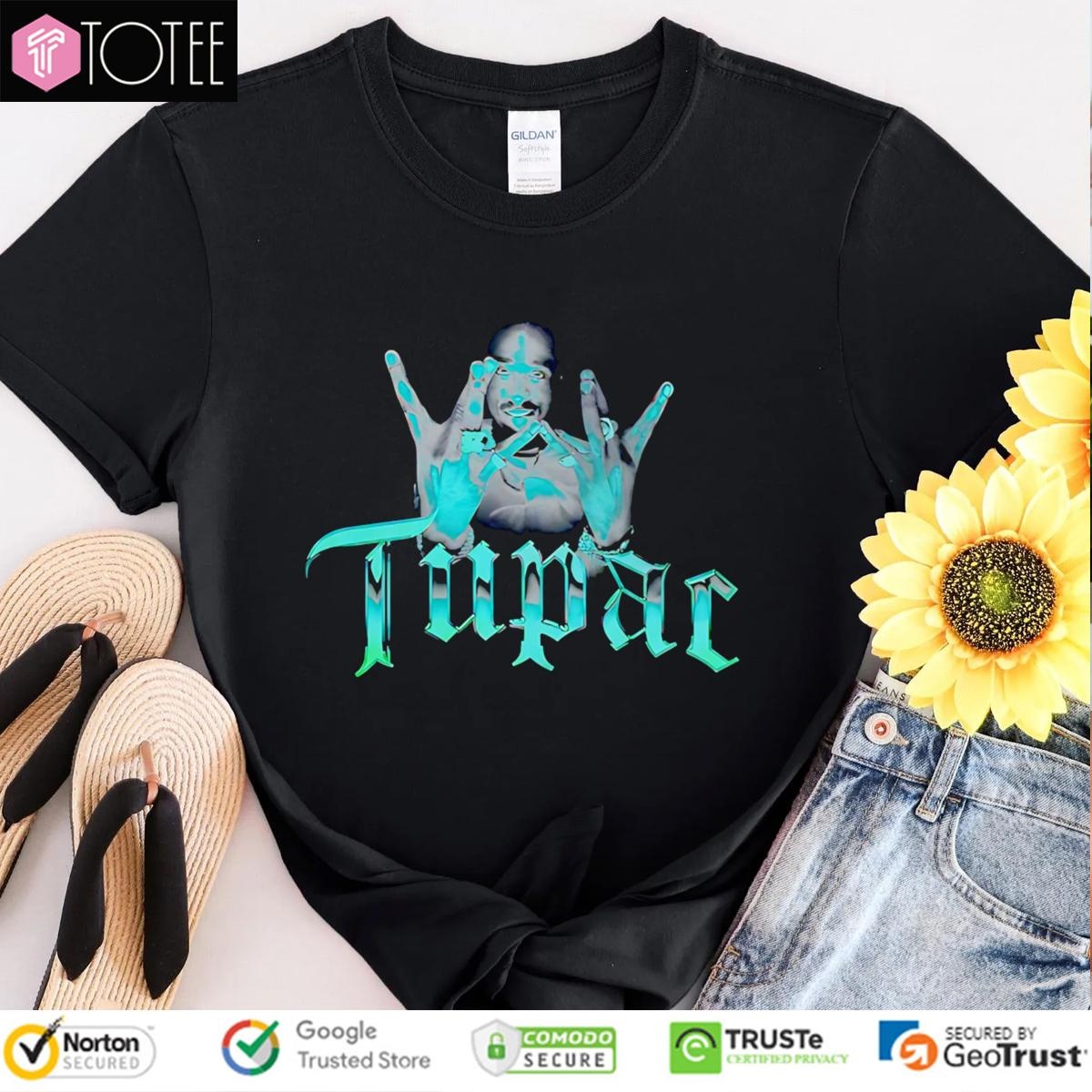 Shakur Tupac Westside West Coast Rap Hip Hop Hand Sign T-shirt