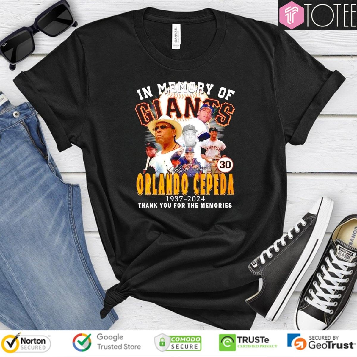 In Memory Of San Francisco Giants Orlando Cepeda 1937-2024 Signature T-shirt