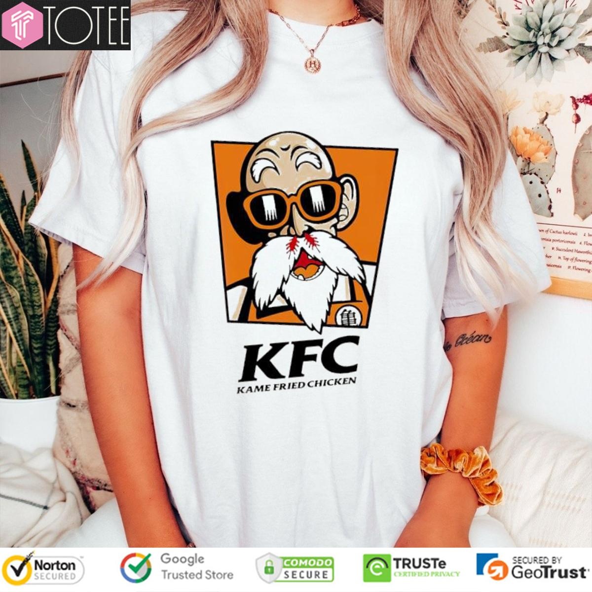 Kame Fried Chicken Parody Master Roshi Dragon Ball Z Kfc Logo T-shirt