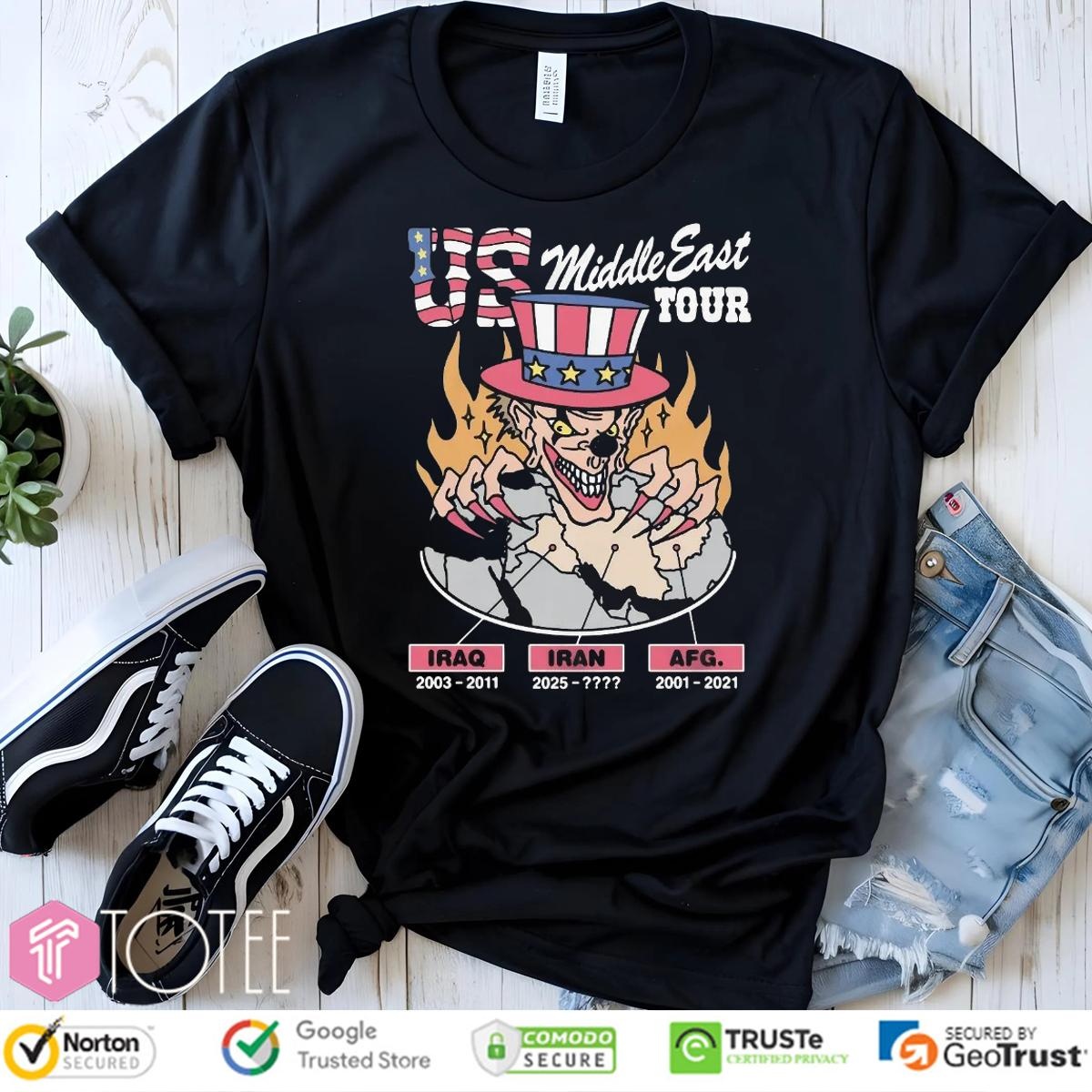 Us Middle East Tour Iraq Iran Afg Happy 4Th Of July T-shirt