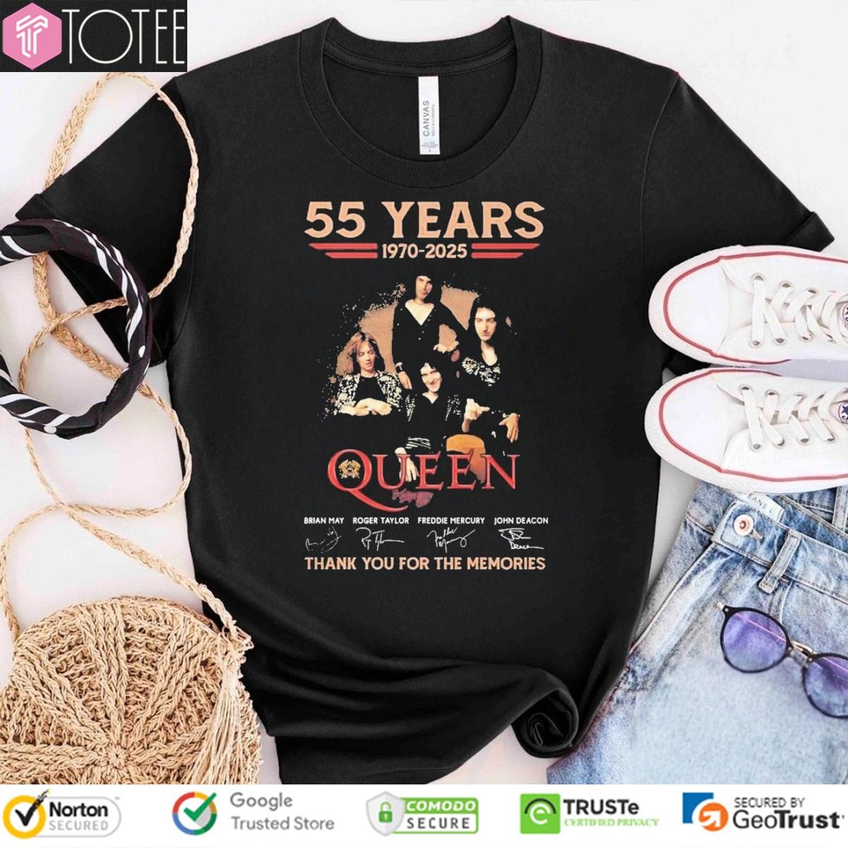 55 Years 1970-2025 Queen Signatures T-shirt