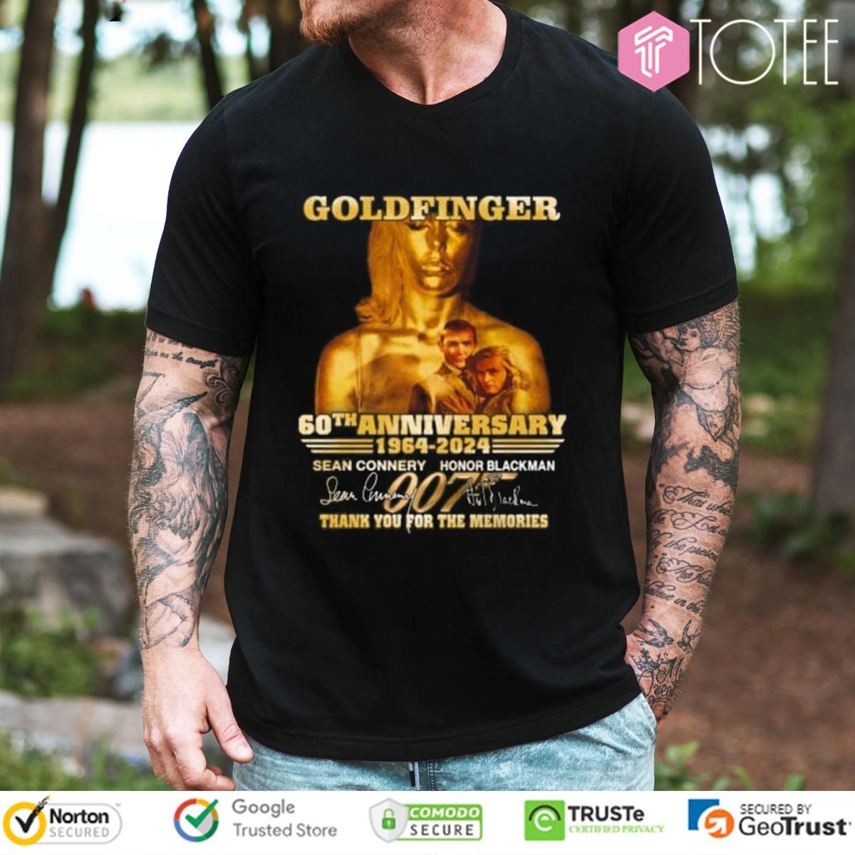 60Th Anniversary 1964-2024 Goldfinger Signatures T-shirt