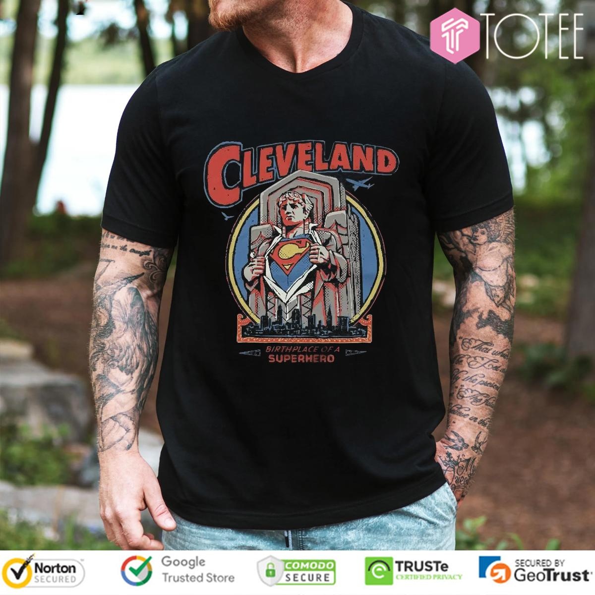 Cleveland Guardian Super Man Birthplace Of A Superhero Baseball T-shirt