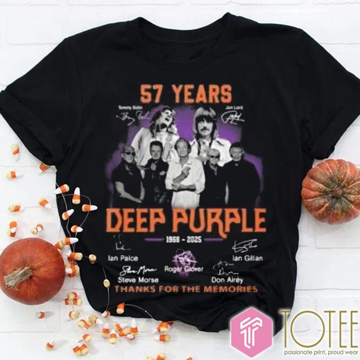 Deep Purple 57 Years 1968-2025 Signatures T-shirt