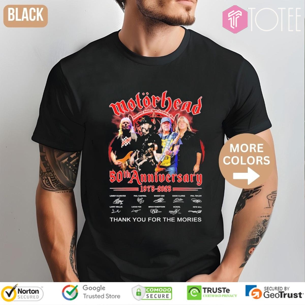 Motorhead 50Th Anniversary 1975-2025 Rock Band Signatures T-shirt