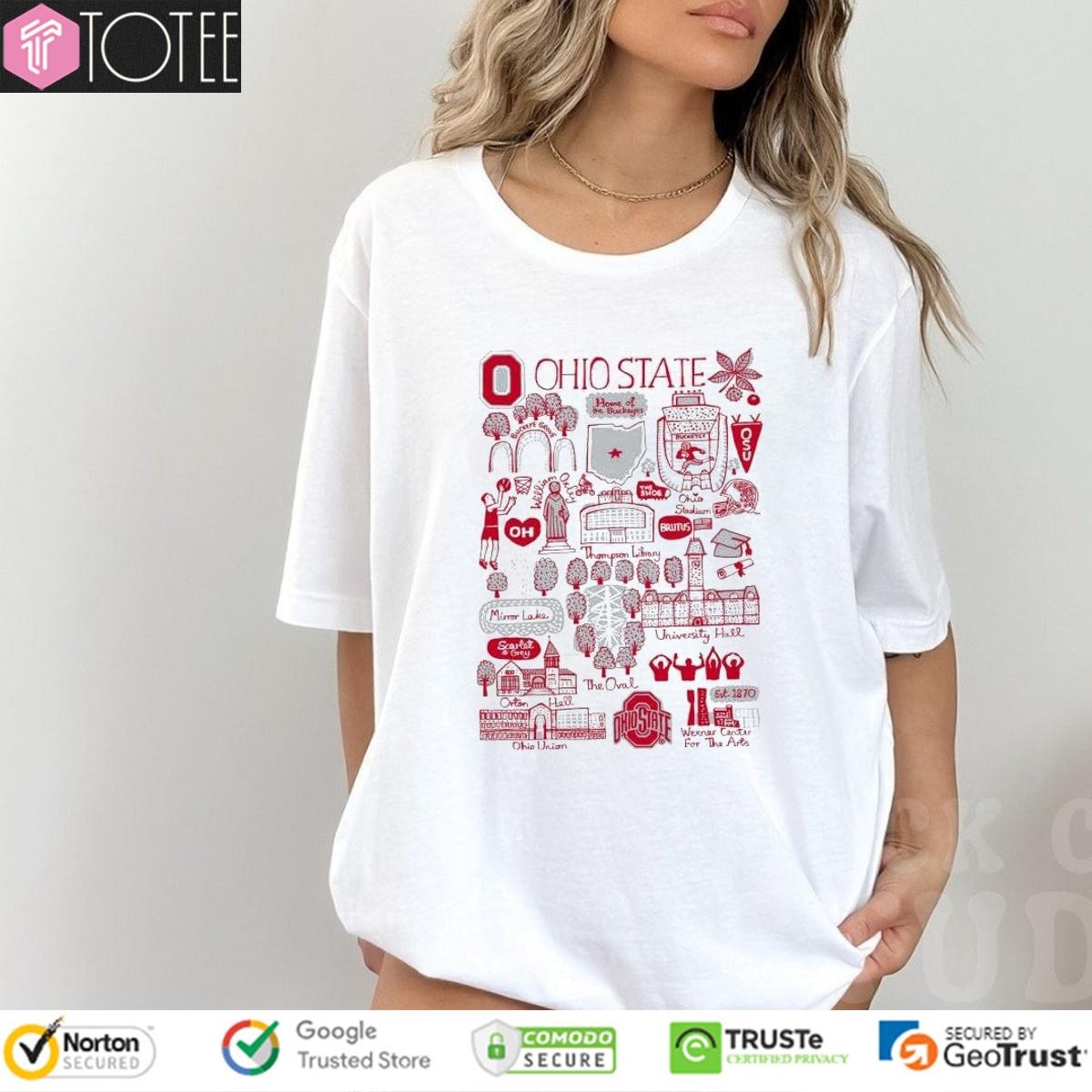 Ohio State University Buckeyes Art Illustration T-shirt
