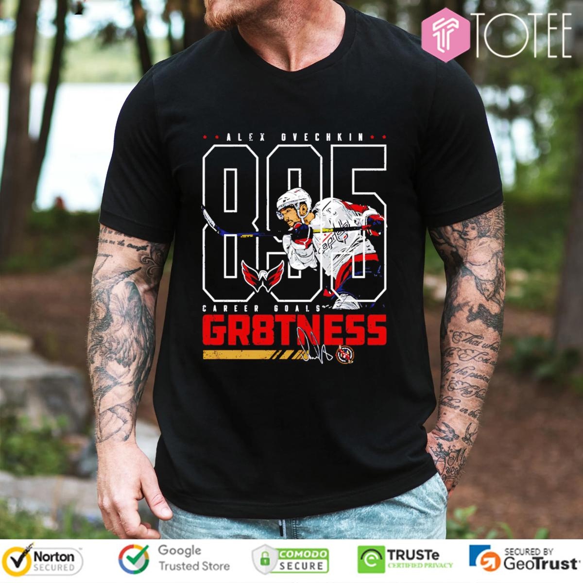 Alex Ovechkin 895 Career Goals Gr8Tness Washington Hockey Signature T-shirt