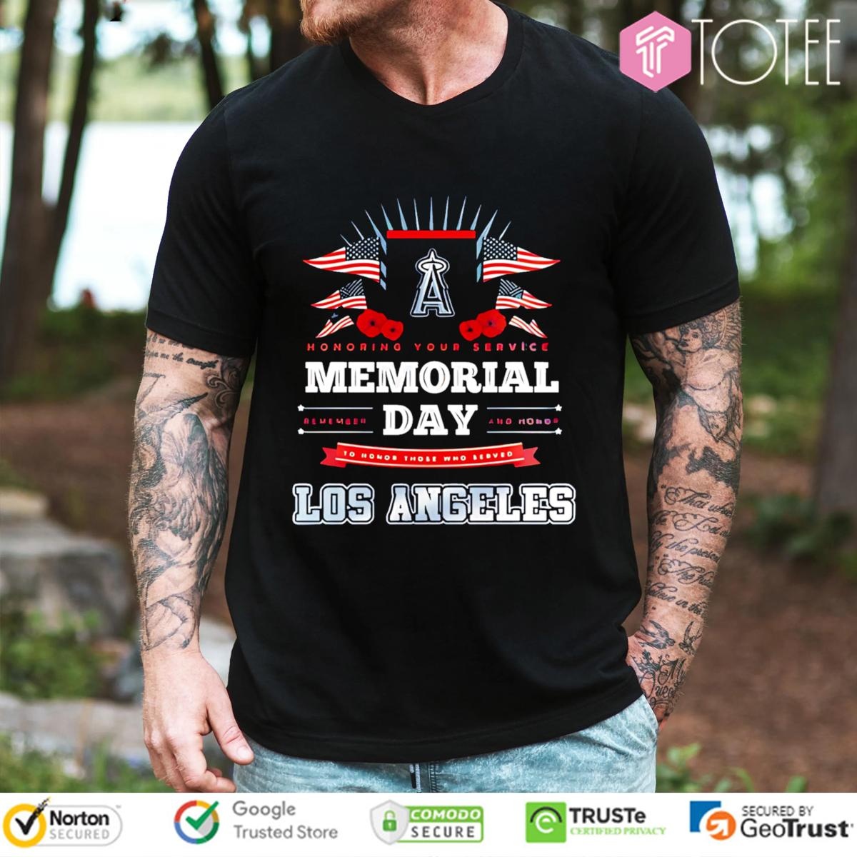 Los Angeles Angels Honoring Your Service Memorial Day T-shirt