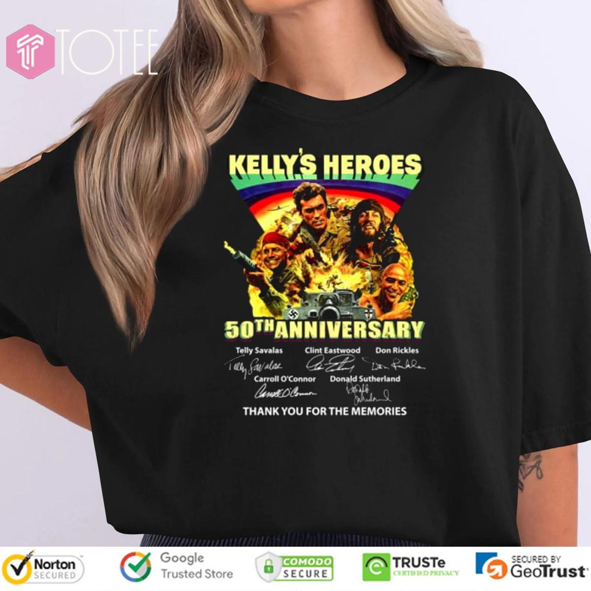 50Th Anniversary Kellys Heroes Signatures T-shirt