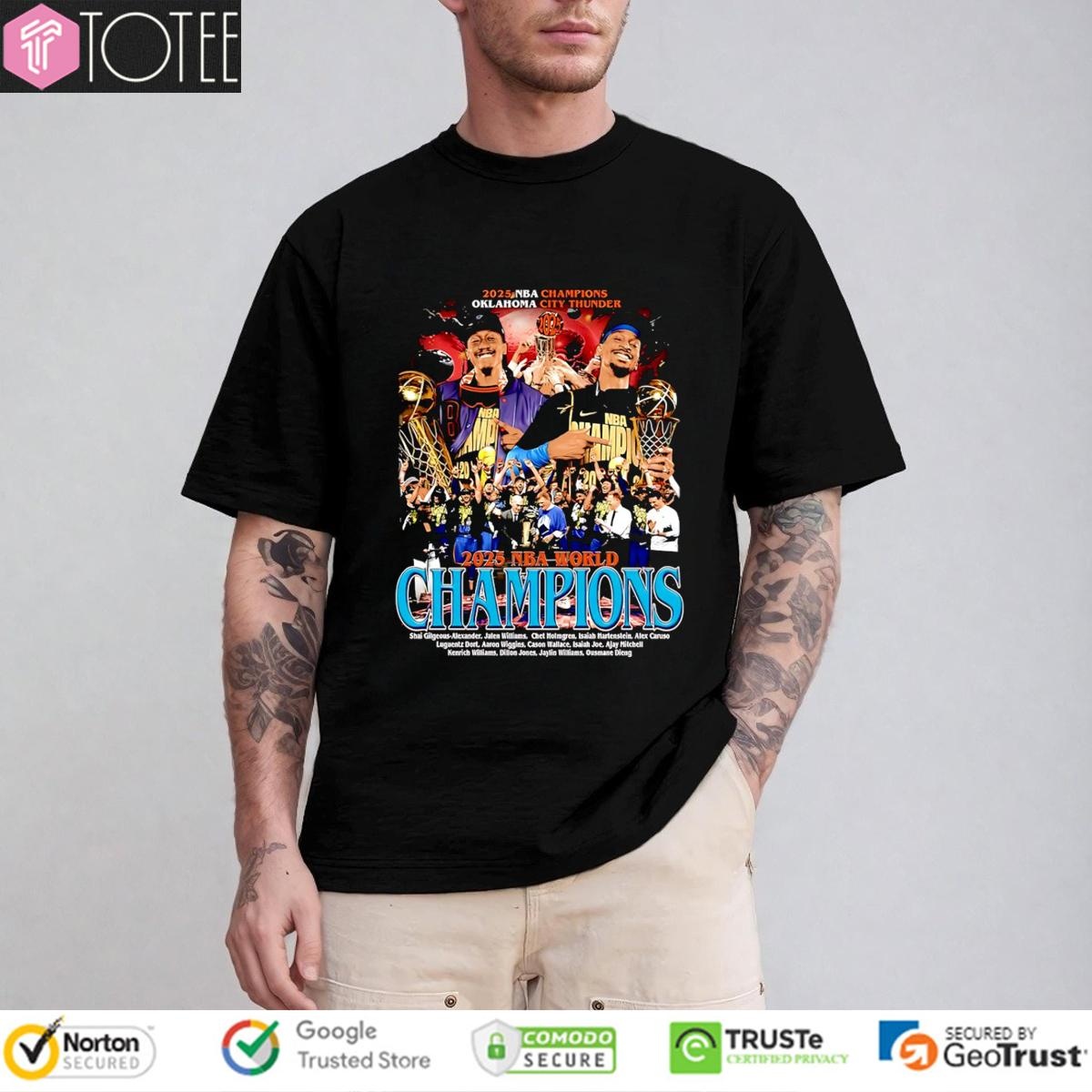 2025 Nba Champions Oklahoma City Thunder Sga And J-Dub Graphic T-shirt