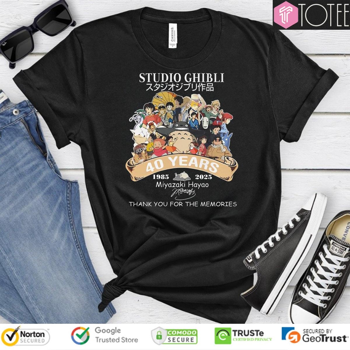 40 Years 1985–2025 Studio Ghibli Miyazaki Hayao Thank You For The Memories T-shirt