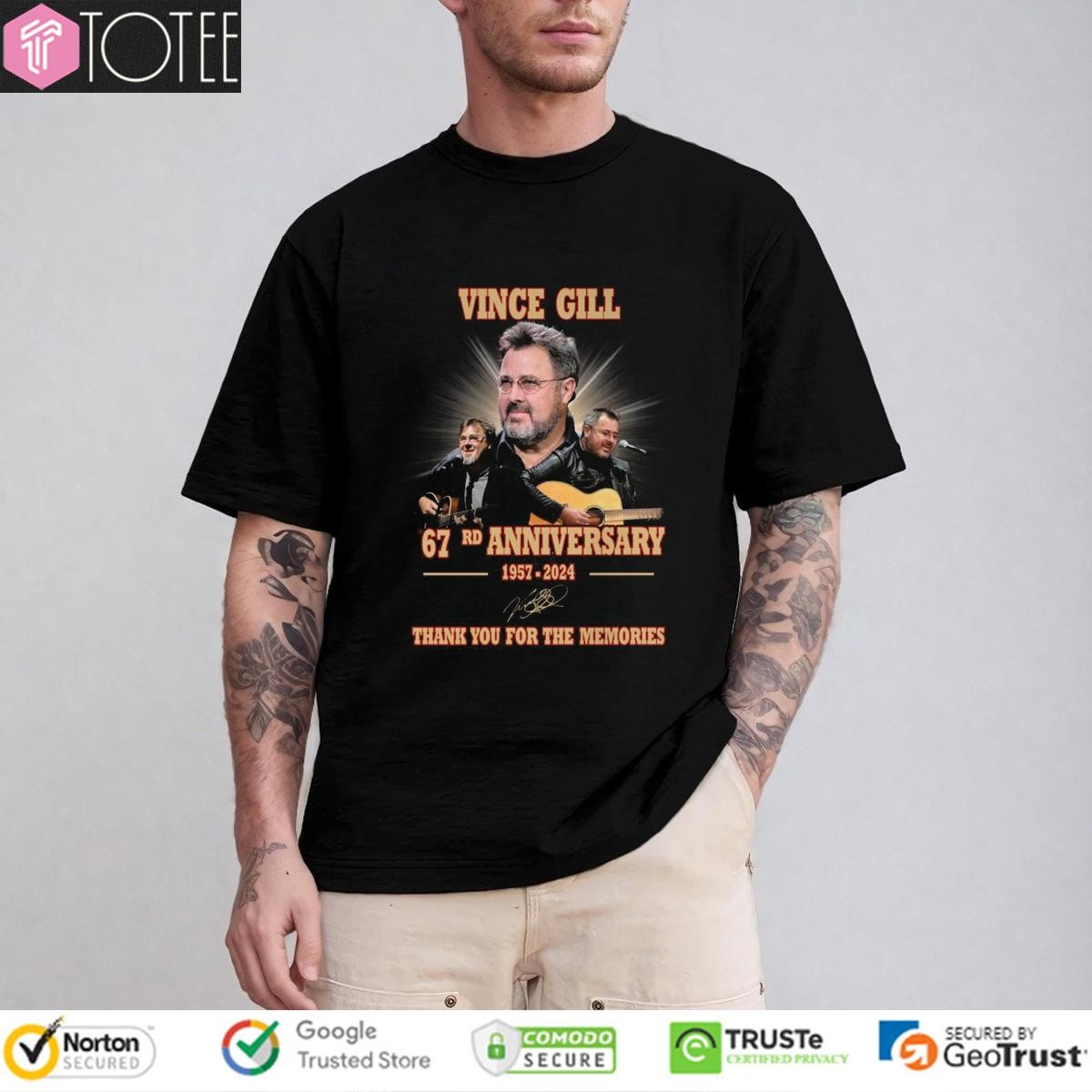 67Rd Anniversary 1957-2024 Vince Gill Signature T-shirt