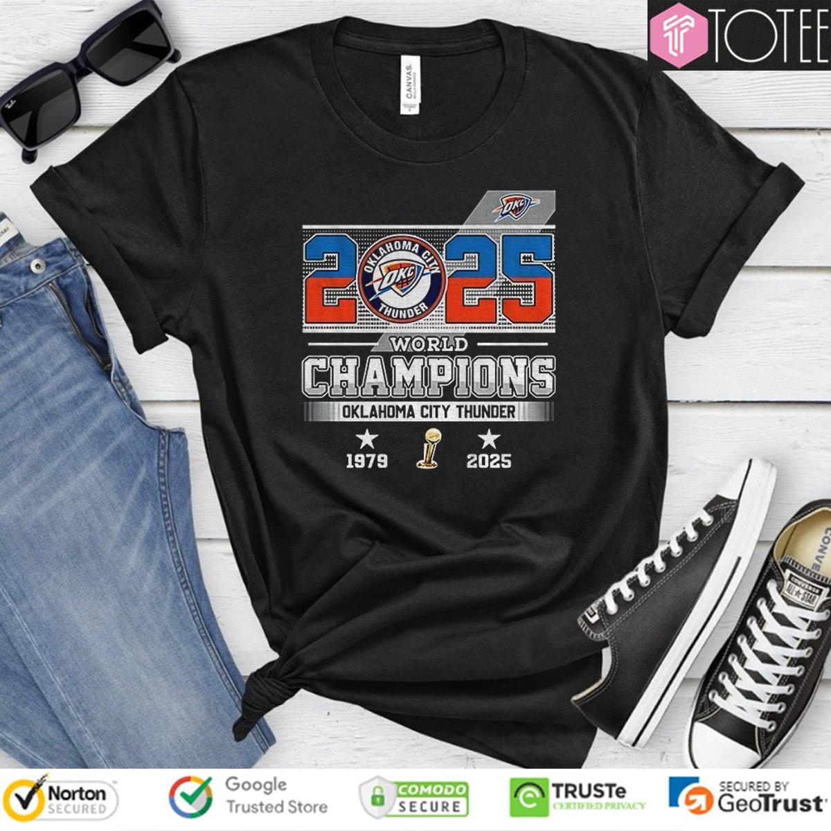 Okc Thunder Nba Basketball 2025 World Champions Logo T-shirt