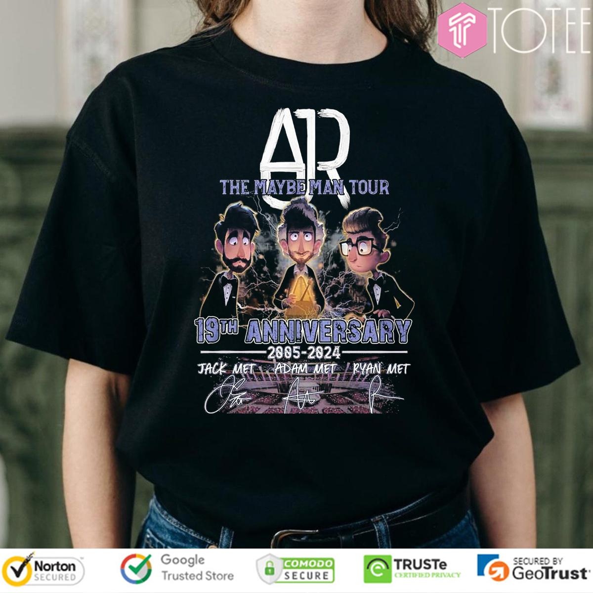 Ajr The Maybe Man Tour 19Th Anniversary 2005-2024 Signatures T-shirt