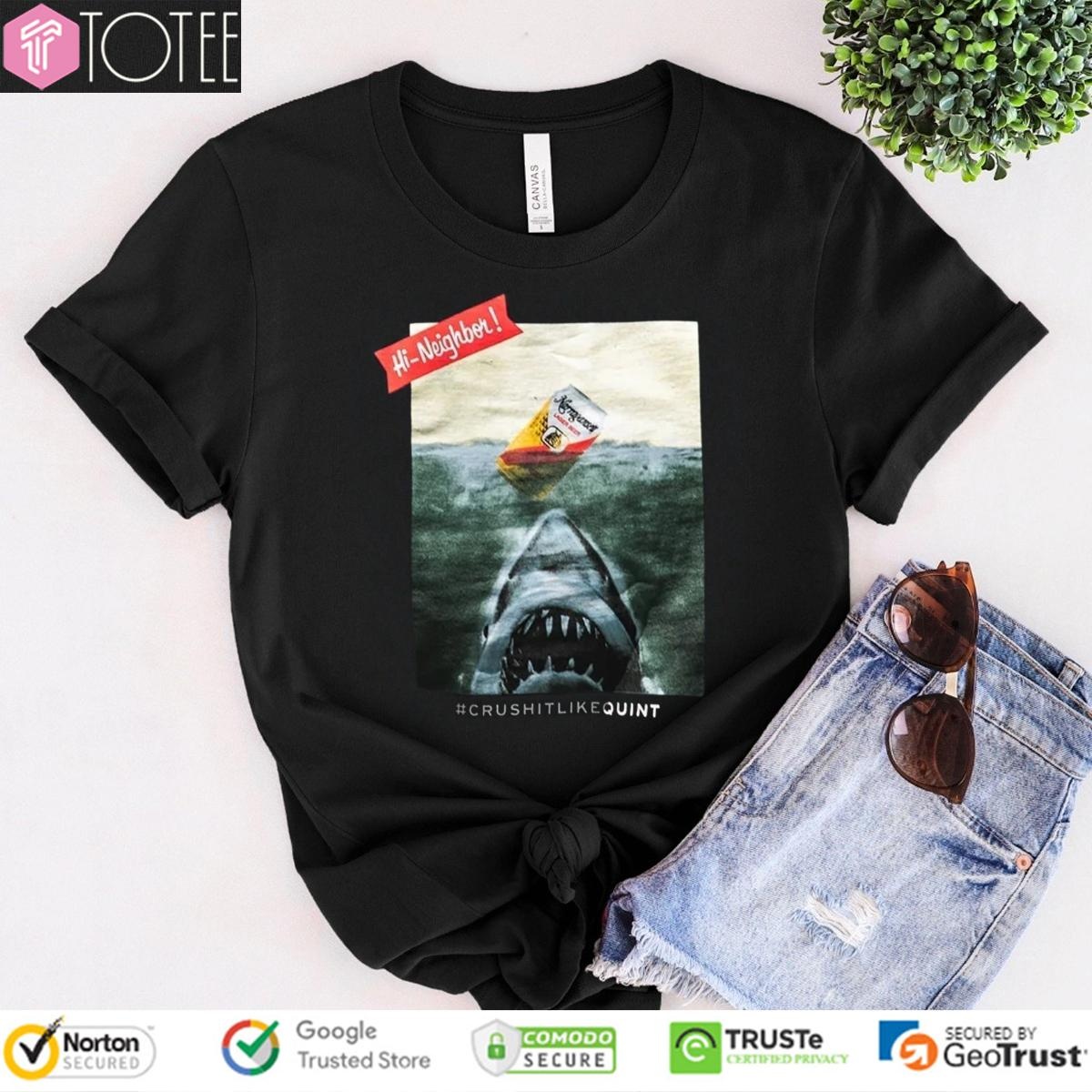 Jaws Narragansett Lager Beer Crushitlikequint Shark T-shirt