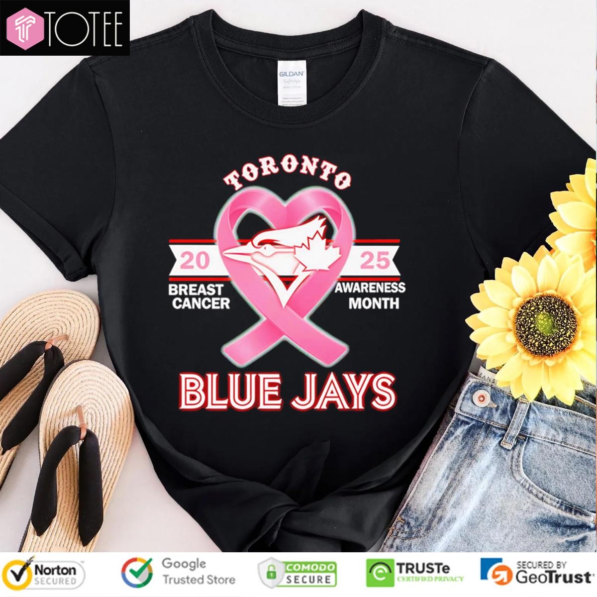 2025 Breast Cancer Awareness Month Toronto Blue Jays Baseball T-shirt